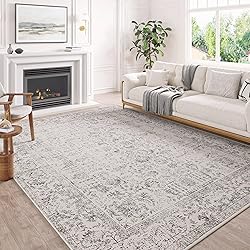PureCozy Grey Area Rug 8x10 Indoor Vintage Living