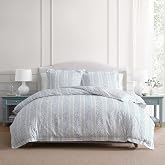 Martha Stewart - King Duvet Cover Set with Shams, Cotton | Soft and Comfortable, Protective Bedding Layer, Easy Insert Design, Bedroom Refresh, Easy Care, Everyday Essential