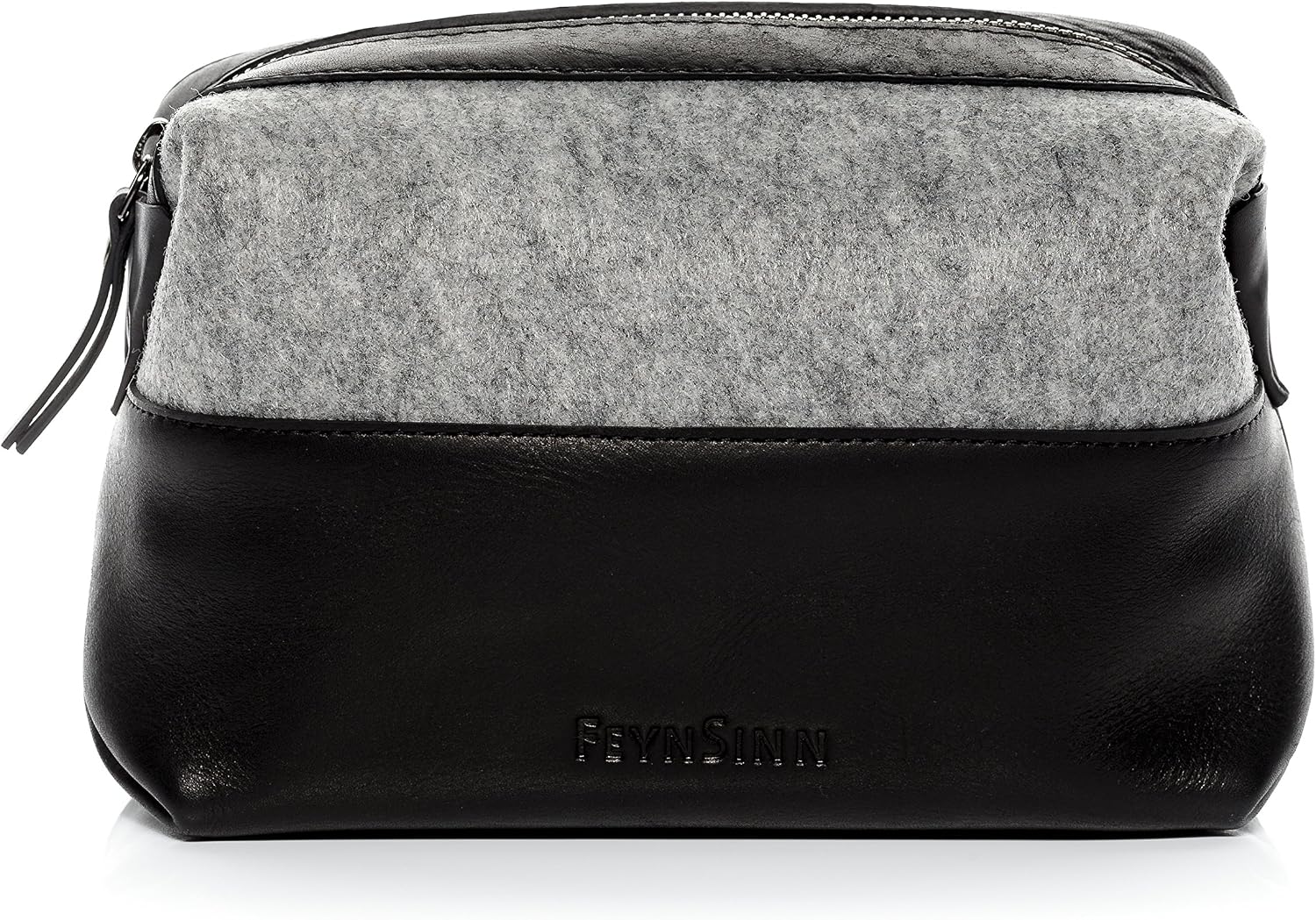 FEYNSINN wash Bag Oslo Large Travel Overnight Wash Gym Shaving Bag Real Leather Toiletry Bag Leather Bag Women Men Unisex Black - Image 3
