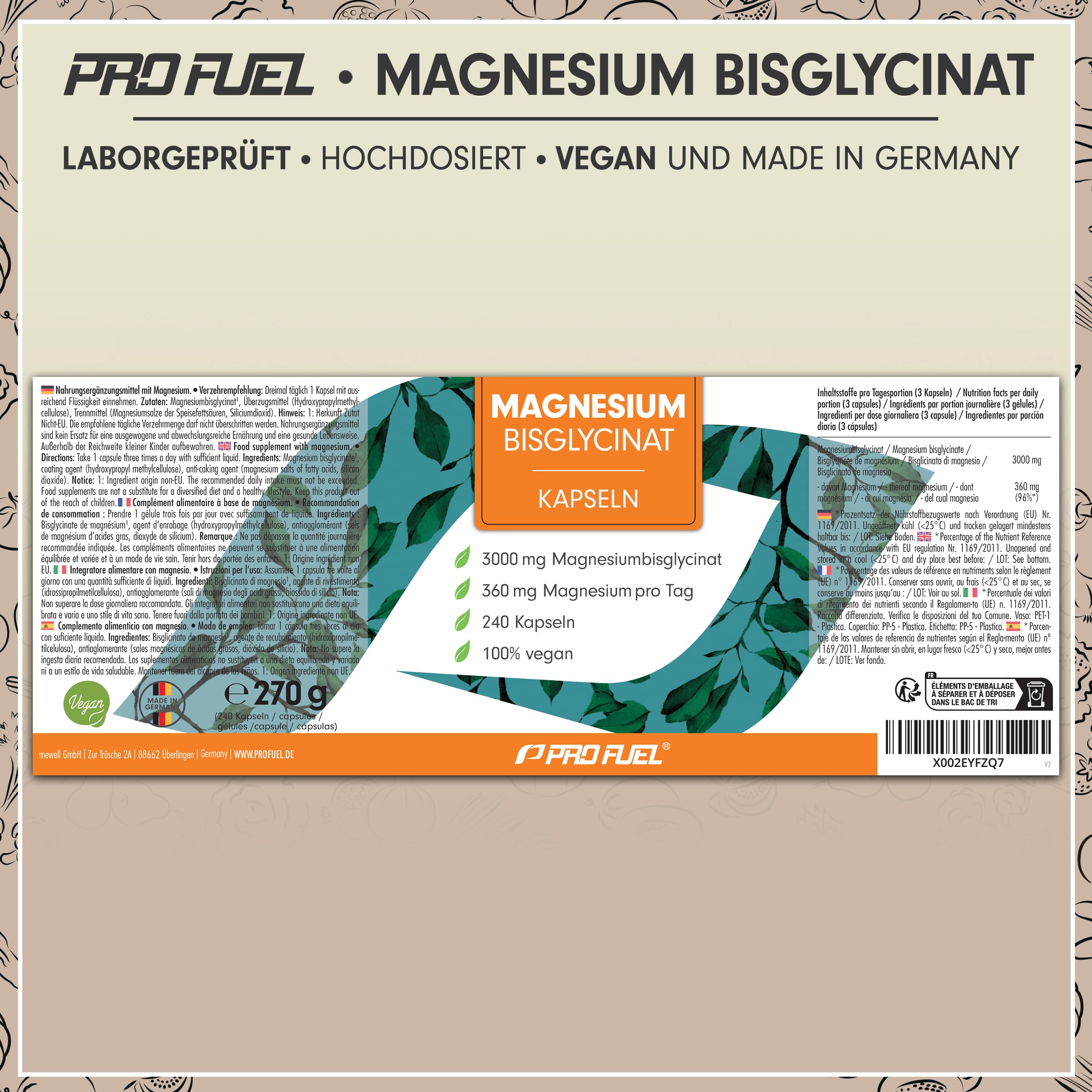 Magnesium Bisglycinat Kapseln 240x - optimal hochdosiert & bioverfügbar - 360 mg Magnesium pro Tag - laborgeprüft mit Zertifikat - 100% vegan - Vorrat für 80 Tage 6