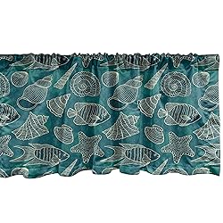 Ambesonne Sea Shells Window Valance, Nautical Ocean