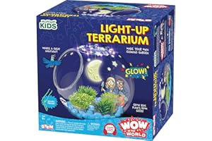 WONDERY KIDS Wow in The World Light-UP Terrarium | Grow Plants, Decorate Your Terrarium, Glow-in-The-Dark, UV Lights, Companion Audio Content, Bonus Reusable Science Tool, STEM Toy for Kids 6+ by Thames & Kosmos