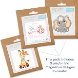 Trimits 3PK Cross Stitch Kits for Adults Beginners - Pre Printed 13x13cm view 2