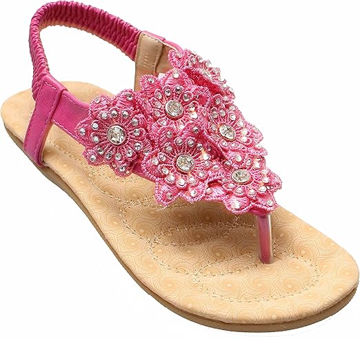 Amazon.com: Forever Calista-67k Flower Beading Rhinestones T-strap Flip-flop Dress Sandals: Clothing