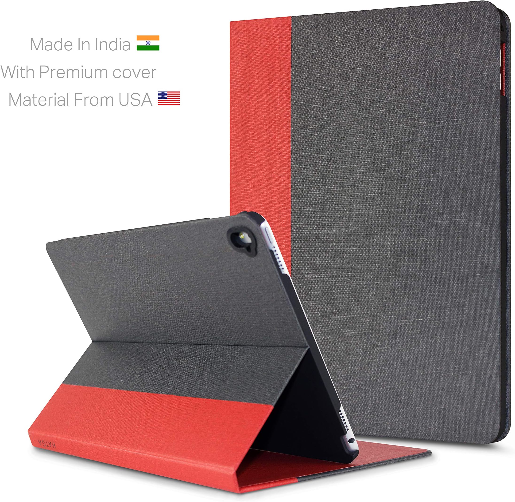 HATGA CASE iPad Air 3 2019 Case Cover [3rd Gen] [A2152 A2123 A5153] Slim Stand Smart Cover, Magnetic Closure - Slate Grey/Chilli