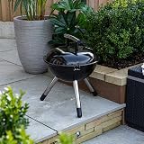 George Foreman Portable Charcoal BBQ 34cm Chrome Grill Adjustable Vent view 3