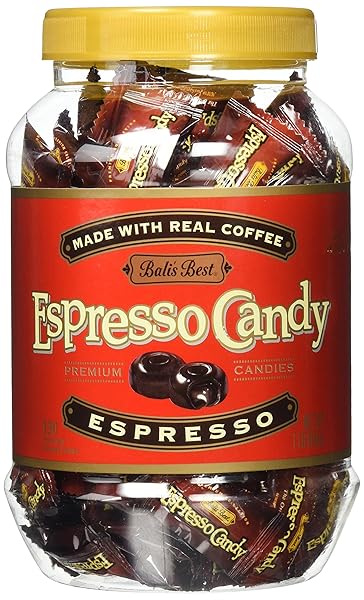 BALI’S BEST ESPRESSO CANDY, 1 POUND JAR, INDIVIDUALLY...