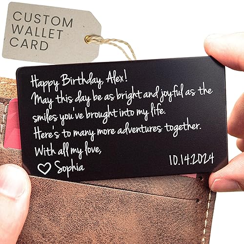 Personalized Wallet Insert Engraved Metal Card Cute Gift Idea