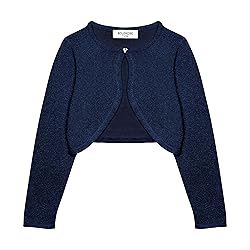 BOLEROSE Girls Long Sleeve Sparkle Cardigan