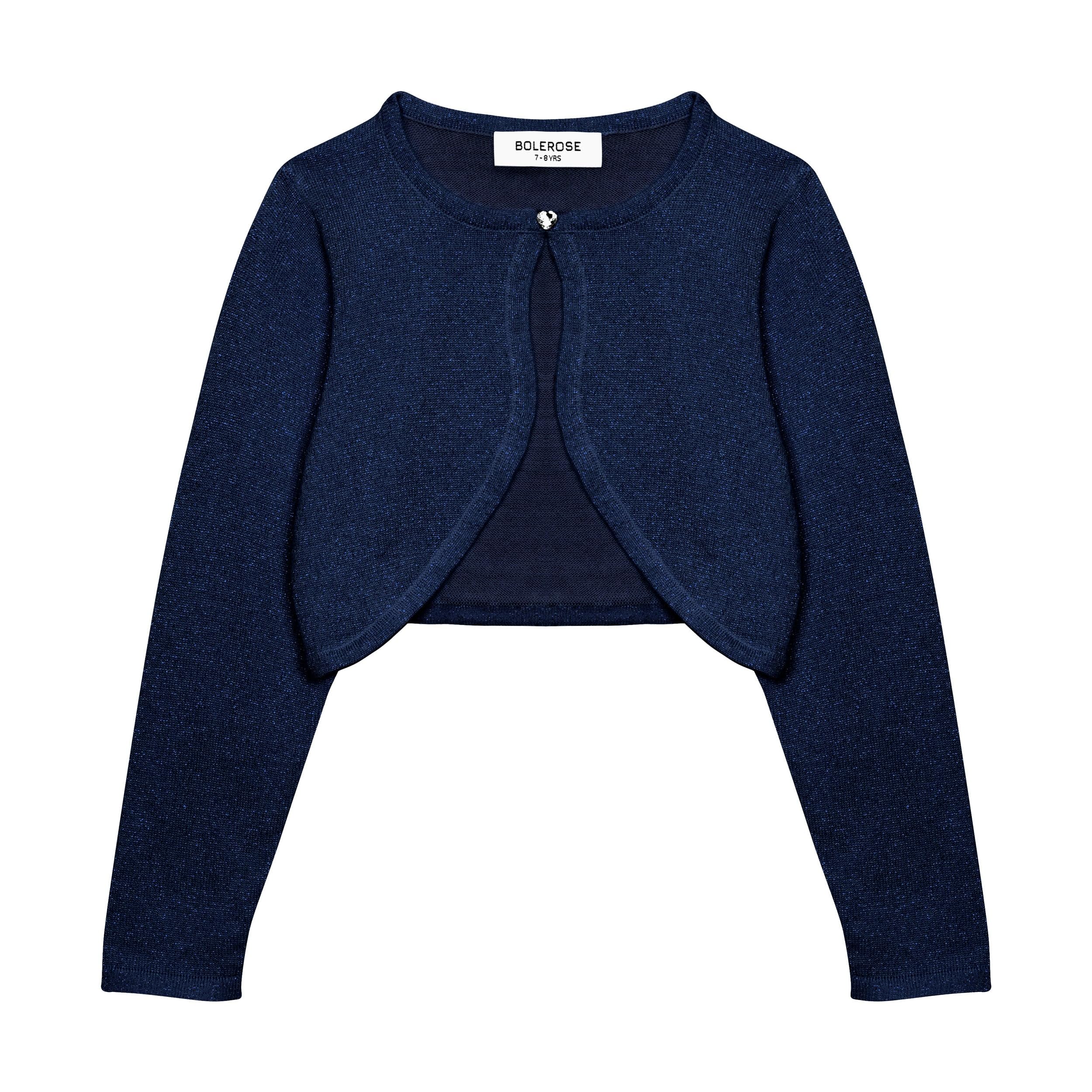 BOLEROSE Girls Long Sleeve Sparkle Cardigan