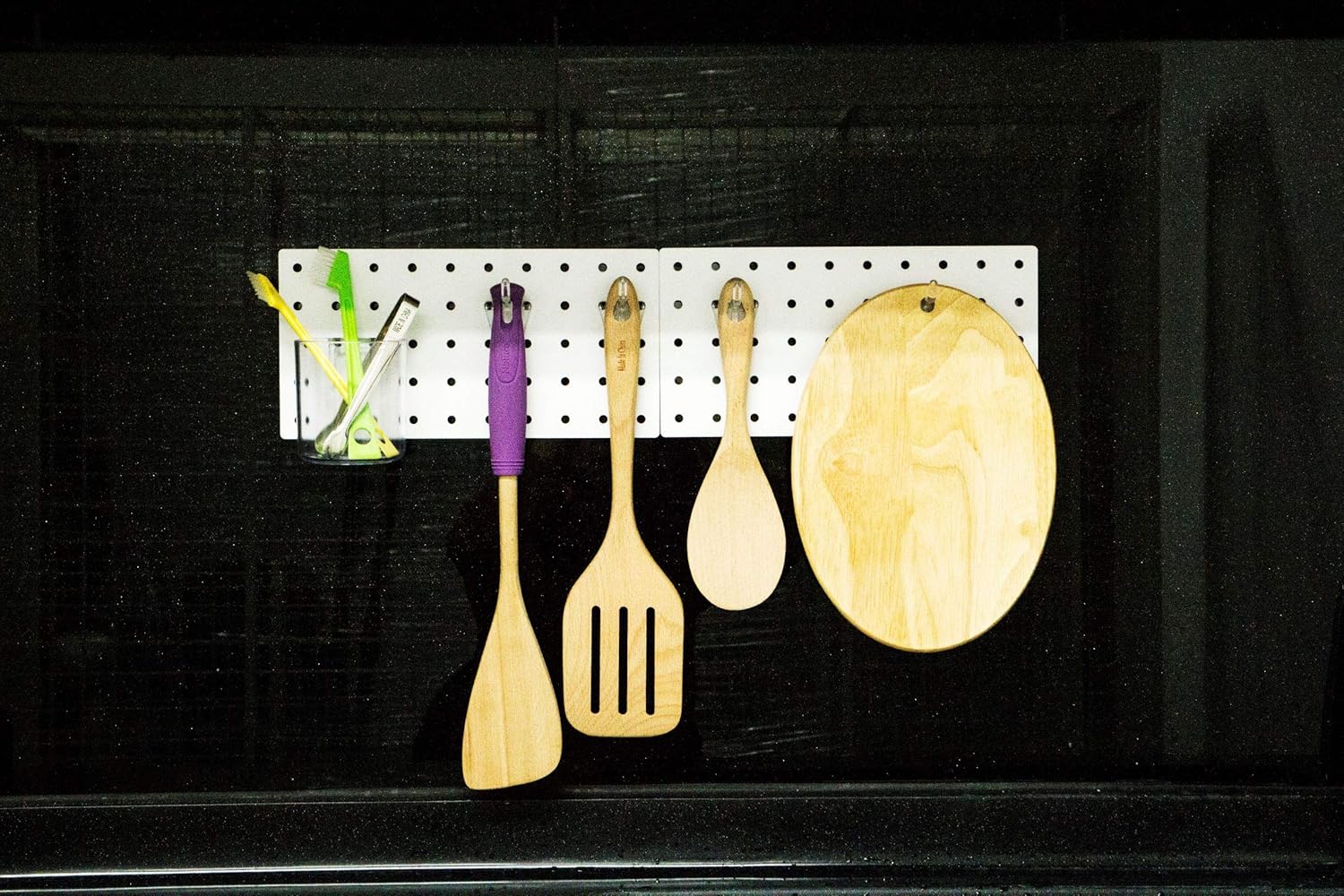 TNGP PEGBO Pegboard Organizer Kit: ABS Plastic Peg Board with Peg Hooks and Cup Holder - Wall Mount Kitchen Organizer for Kitchen Utensils and Cooking Accessories - Kitchen Organization and Storage