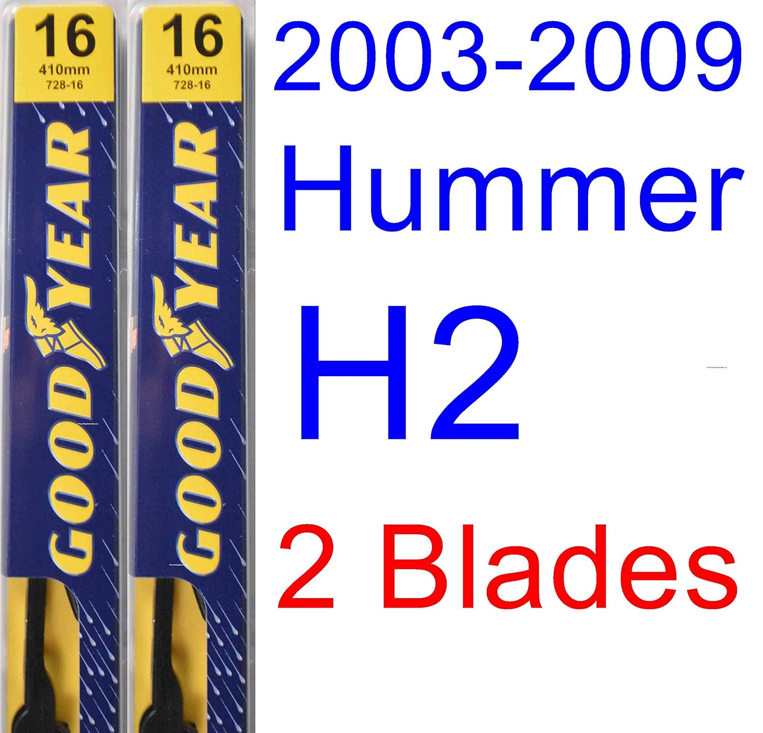 Amazon.com: 2003-2009 Hummer H2 Replacement Wiper Blade Set/Kit (Set of 3  Blades) (Goodyear Wiper Blades-Premium) (2004,2005,2006,2007,2008):  Automotive