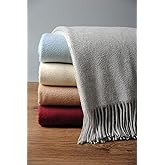 EP Mode 100% Pure Cashmere Throw Blanket for Sofa, Classic Design with Gift Box (Lt. Heather Grey)