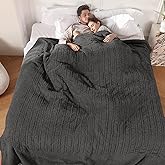 King Size Electric Blanket, Dual Control Heated Blanke with 5 Heating Levels & 10 Hours Auto Off, Super Cozy Fast Heating Blanket King Size with ETL Certified, 100"X90", Dark Gray