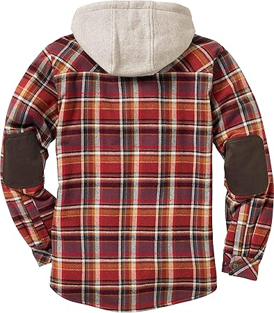 Legendary Whitetails Mens Camp Night Berber Lined Hooded Flannel Casual Button Down Shirts
