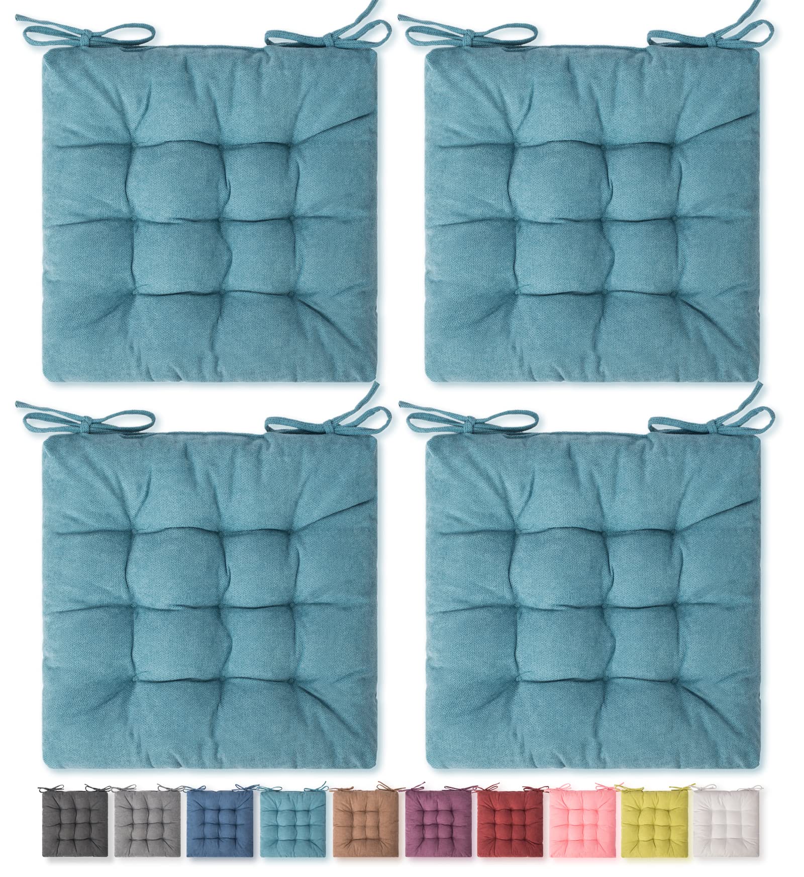 Photo 1 of SQUARE MOON 4 Pack Seat Cushion, Comfort Chair Pads for Indoor & Outdoor Dining & Office Chairs