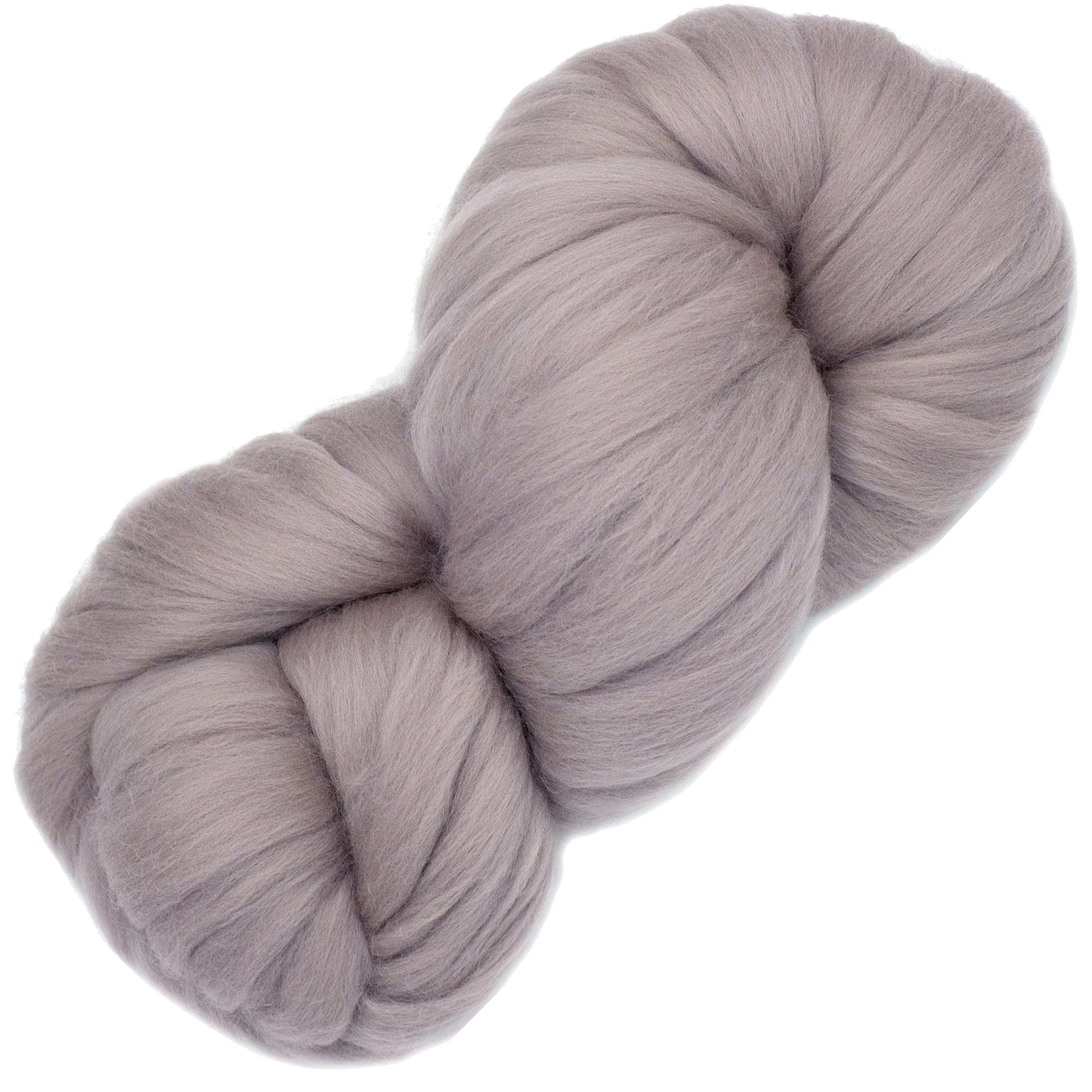 Living Dreams Air Merino Super Bulky Chunky Wool Yarn. Thick Pencil Roving Yarn for Needle Knitting and Crochet. Made in USA, Mink
