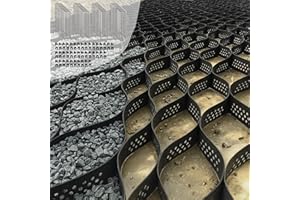 GRITSPIKE 40FT Gravel Driveway Grid – 1990 lbs/sq ft Load Geo Grid, HDPE Geocell Ground Stabilizer for Parking Pad, Sloped Yard, Backyard Paths – Easy DIY Installation with 32 Stakes & 40 Fasteners