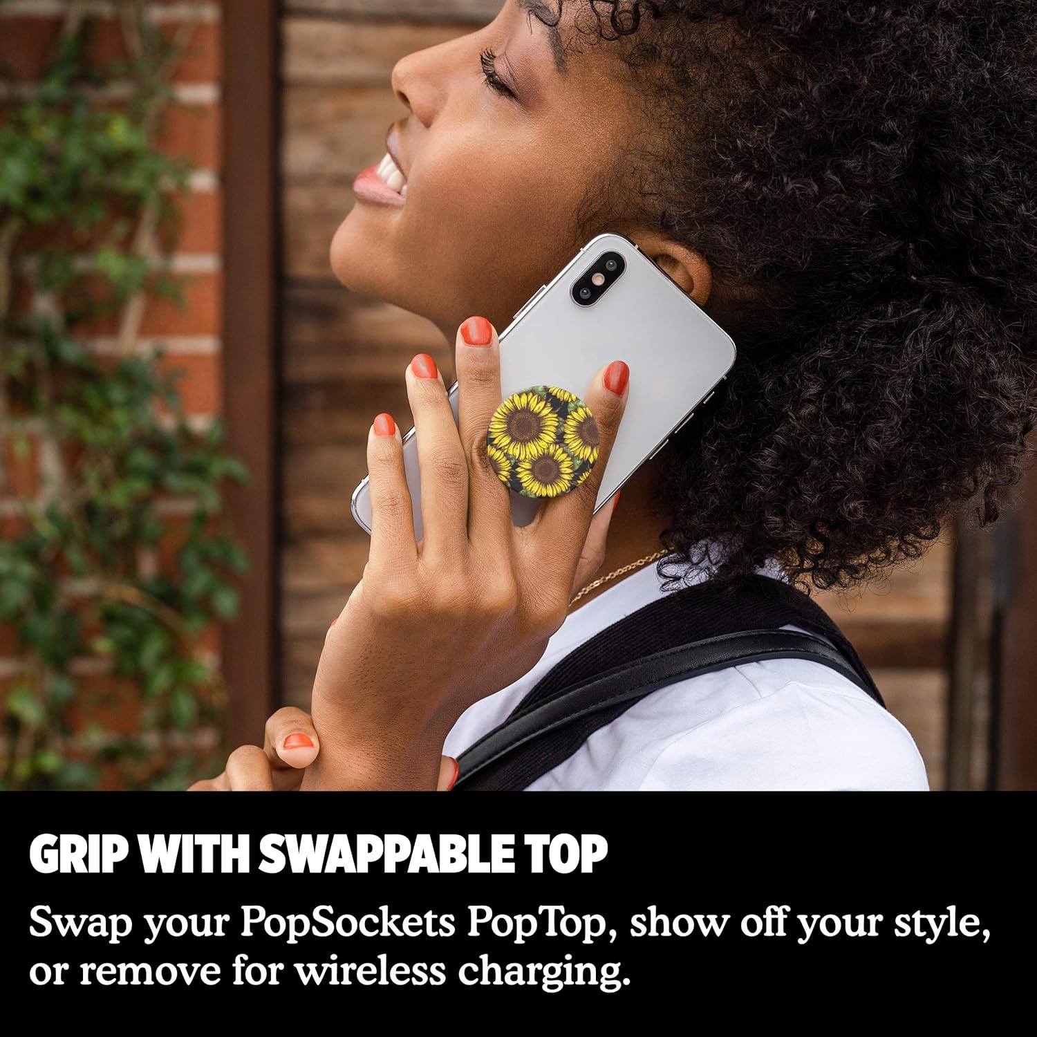 PopSockets: PopGrip Expanding Stand And Grip With A Swappable Top For Phones Tablets Sunflower Power