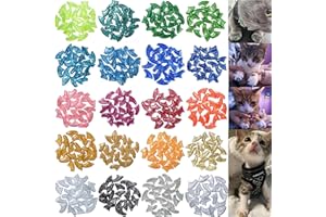 MiiOUU 10x Colors / 100 pcs Cat Nail Caps | Cat Claw Covers with Adhesives and Applicators | Beta (L)