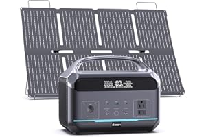 DaranEner Portable Power Station 600W with Solar Panel 80W, 288Wh LiFePO4 Battery Backup w/2 AC Outlets, 1.7H Fast Charging Solar Generator for Camping, RV Travel, Home Emergencies