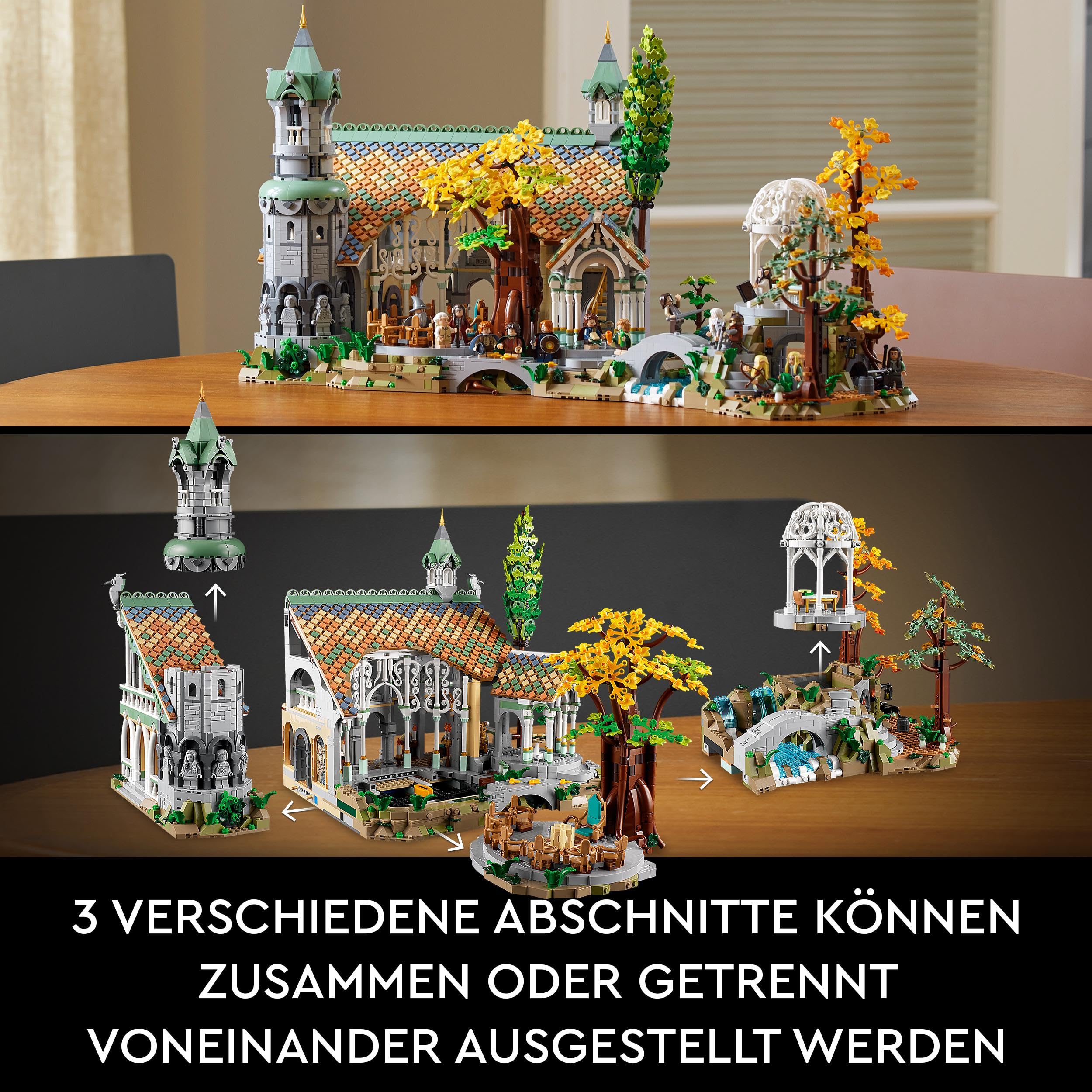 LEGO Icons Der Herr Der Ringe: Bruchtal - Modellbau für Erwachsene - Kreatives Spielzeug mit 15 Minifiguren mit Gandalf, Legolas, Aragorn & Frodo - Kontruktionsspielzeug zum Sammeln - 10316 4