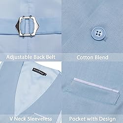Barry.Wang Mens Baby Blue Suit Vest Formal/Leisure