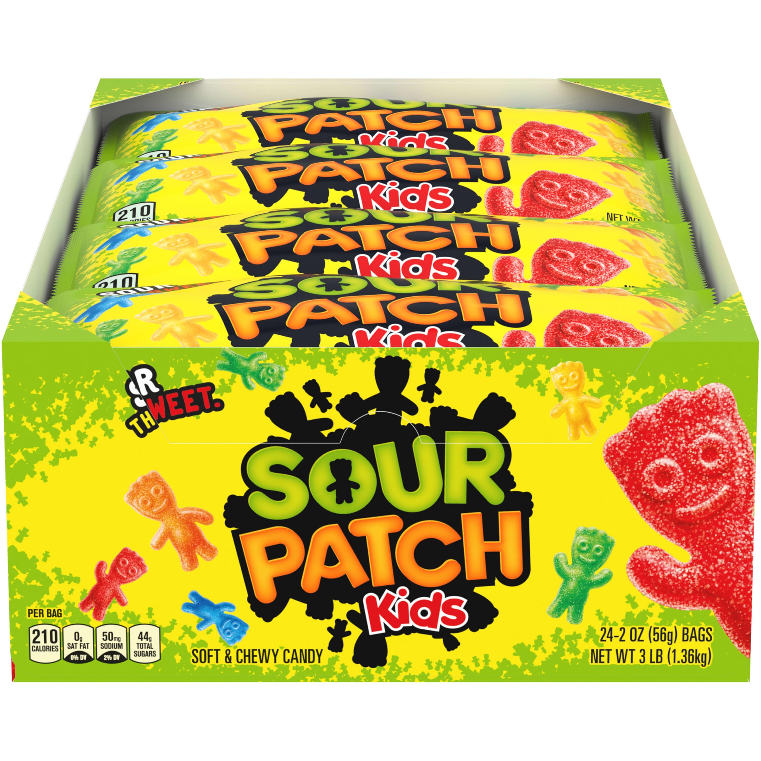 Photo 1 of *Exp Jan 19, 2026* SOUR PATCH KIDS Soft & Chewy Candy, Bulk Candy, 24 - 2 oz Bags