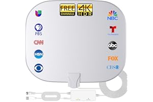 TV Antenna for Smart TV-Amplified HD Indoor Digital TV Antenna Long 450+ Mile Range Antenna Support 4K 1080p Fire Stick and A