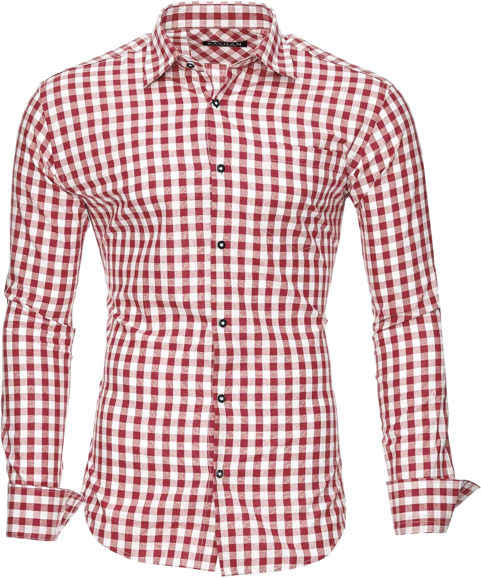 Kayhan Doppelfarbig Men’s Slim Fit Long Sleeved Shirt, Can Be Ironed If Necessary