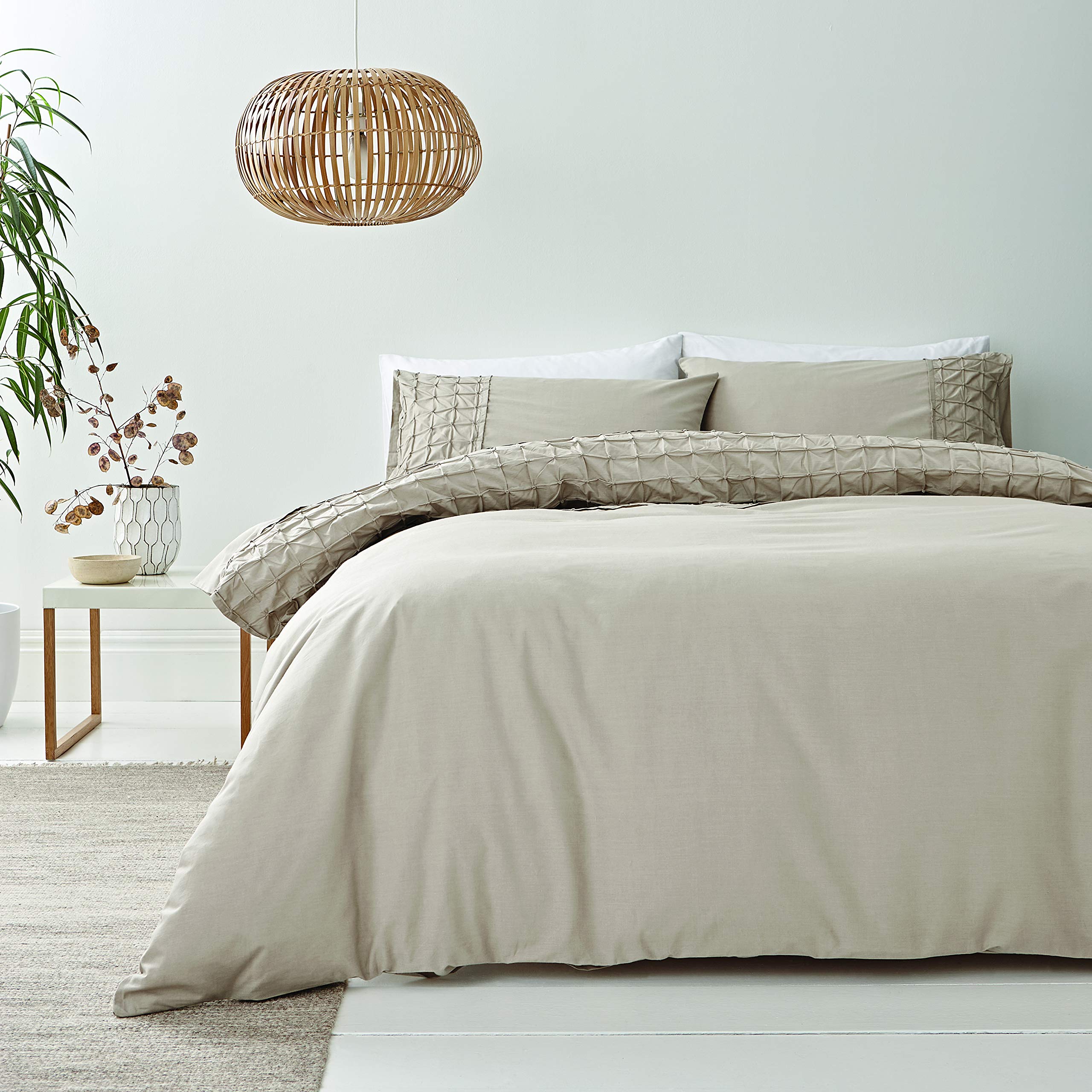 Bianca Origami 200 Thread Count Single Duvet Set Stone