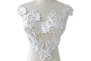 GELVS Off-White Bridal Dress Floral Patches Cotton Corded Sewing Lace Applique Wedding Lace Motif Embroidery Appliques 2 Pieces