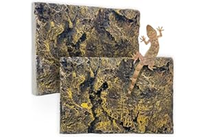 VCEPJH 2 Pack Rock Terrarium Background 3D Reptile Tank Background Foam Fish Aquarium Backdrop Board Stereo Habitat Decor for Snake Bearded Dragon Lizard Gecko Turtle