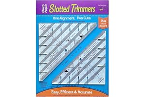 New Leaf Stitches Slotted Trimmer - Acrylic Template Ruler for Accurate Cutting and Trimming - Designed for Half-Square Triangles, Strip Piecing, Block Construction - Ideal Stencil & Tool for Quilters