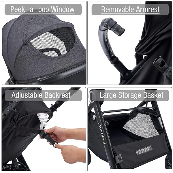 ACCOMBE BABY STROLLER, 2 IN 1 NEWBORN STROLLER CONVERTIBLE BASSINET FOR INFANT TODDLER PRAM WITH FOOTMUFF (BLACK)