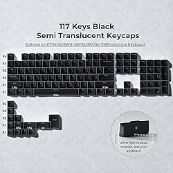 GMKWTL XVX Shine Through Keycaps, Black Semi