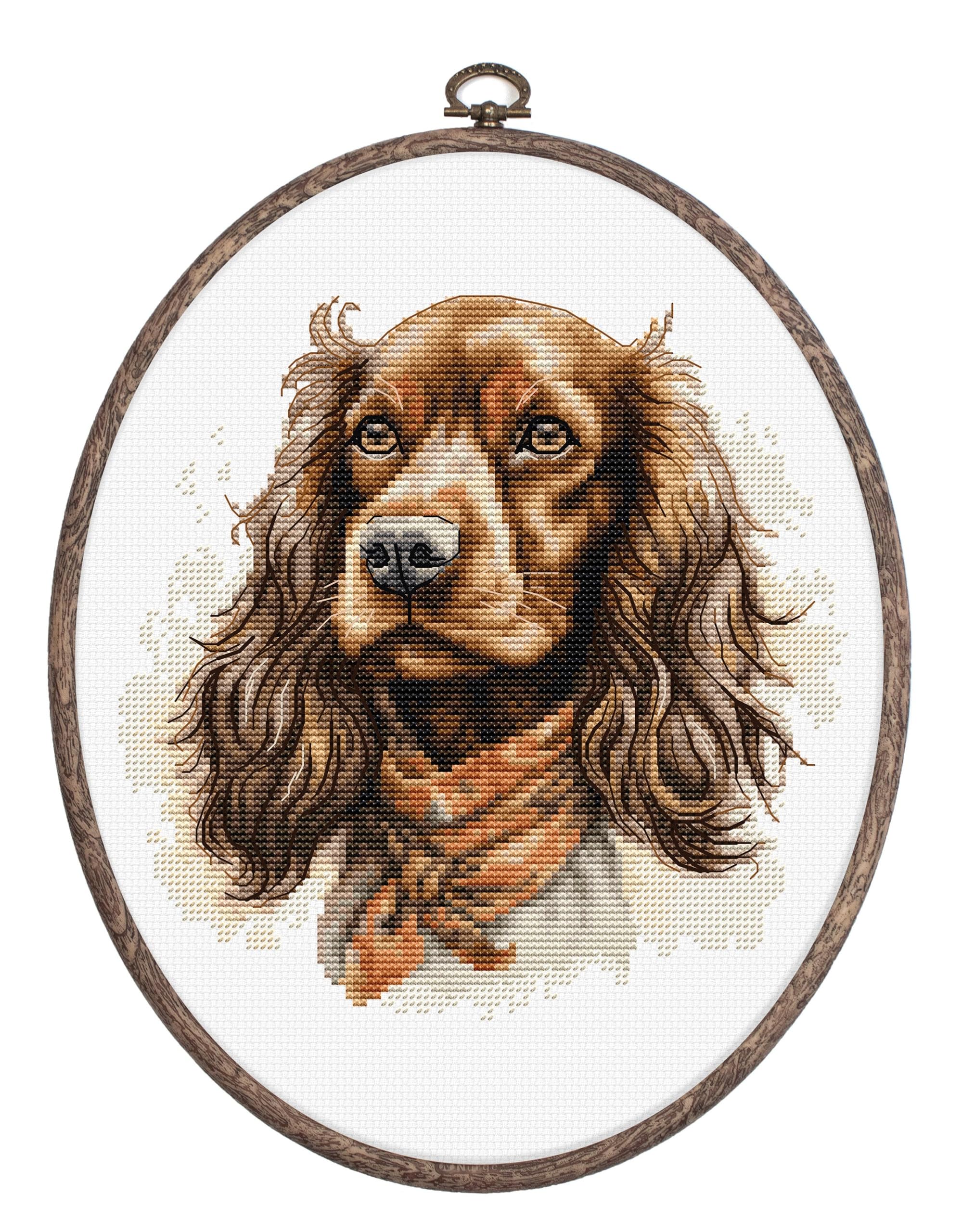 Luca-S Cross Stitch Kit with Hoop Included The Cocker Spaniel