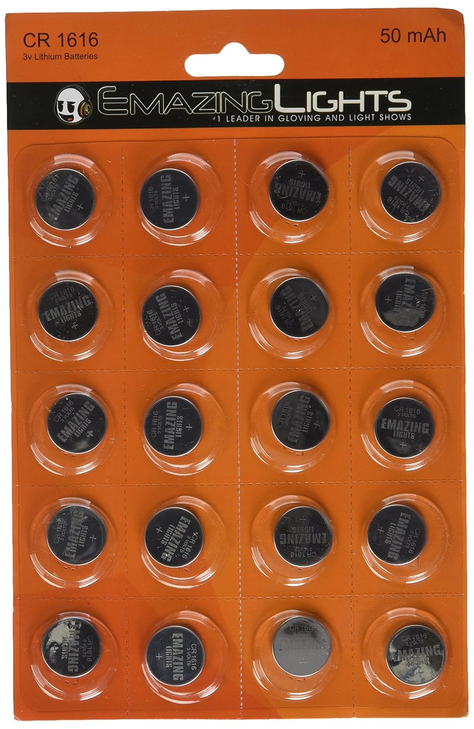 Emazing Lights CR1616 Batteries (20 Pack) 3 Volt Button