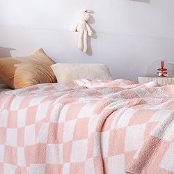 SeaRoomy Throw Blanket Checkerboard Soft Fuzzy