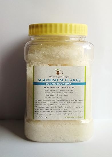 Magnesium Flakes - NatureSack's Magnesium Bath Flakes For Foot & Body Soaks - 750g