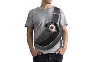 FDJASGY Pet Sling Carrier for Small Dogs Cats,Breathable Mesh Travelling Hand Free Puppy Backpack with Pouch and Adjustable Strap Carrier