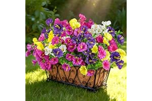 Der Rose 12 Bundles Artificial Petunias Flowers for Outdoors UV Resistant Spring Fake Morning Glory Flowers with Trumpet Bloo