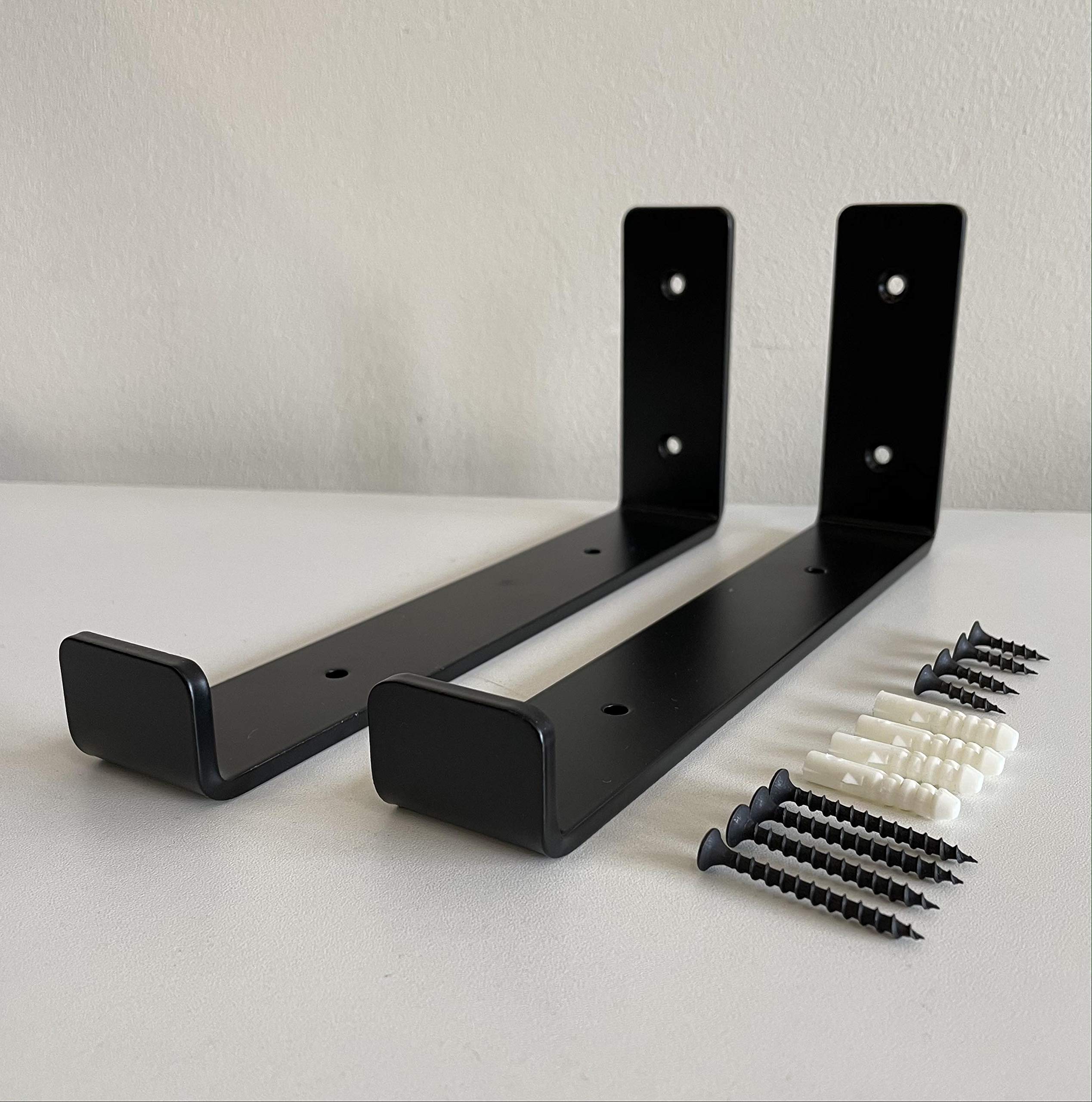 2 x Heavy Duty Scaffold Shelf Brackets 225mm - Industrial Style for 9 Inch Boards - Made from 5mm Steel - Ideal DIY Storage Solution for Living Room, Kitchen, Office, Garage