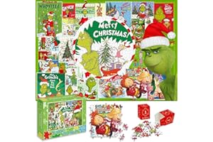 ONIBOGO Puzzle Advent Calendar 2024 Adult, Christmas Jigsaw Puzzles for Boys Girls, 1008 Pieces Christmas Puzzles for Kids and Adults, 24 Days Countdown Calendars Xmas Funny Puzzles Suprise Gift