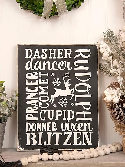 Rfy9u7 Christmas Signs Farmhouse Christmas Reindeer Sign