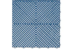 Swisstrax Ribtrax PRO Interlocking Garage Floor Tiles, 15.75 x 15.75-Inch, Island Blue, 24 Piece Set