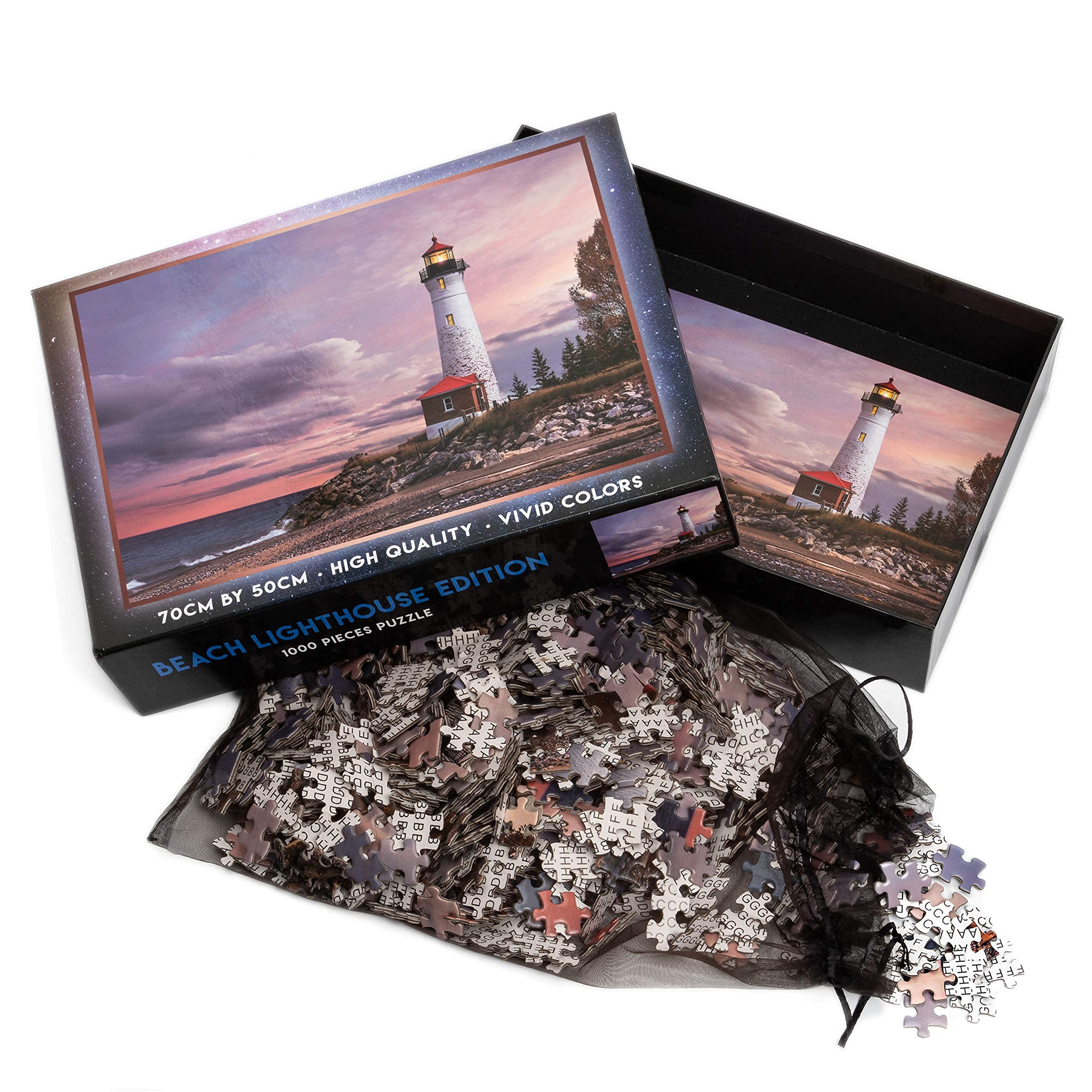 Cosmik 1000 Piece Jigsaw Puzzle for Adults - Lighthouse Evening Scenery - Large, 27" x 20", Jigsaw Puzzles for Adults and Kids