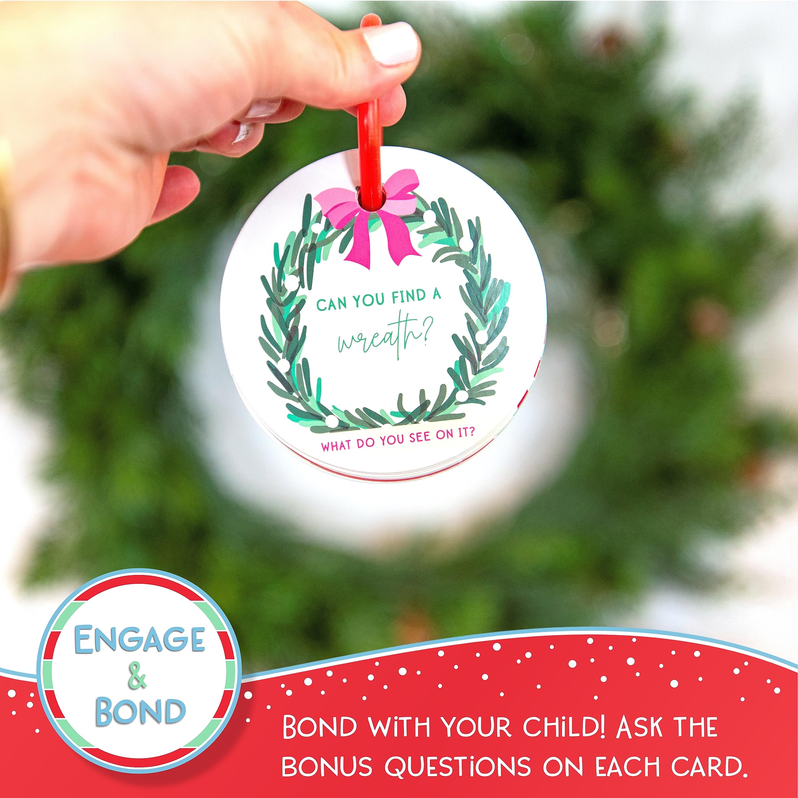 LMC Products Children's Scavenger Hunt: Christmas Edition - Card Game for Toddlers - Toddler Stocking Stuffers - Holiday-Themed Scavenger Hunt Educational Game for Kids