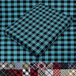 Pico Textiles 1 Yard Turquoise Buffalo Plaid