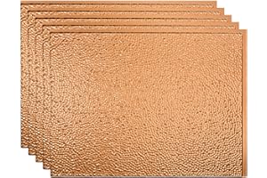 FASÄDE Hammered Decorative Vinyl 18in x 24in Backsplash Panel in Polished Copper (5 Pack)